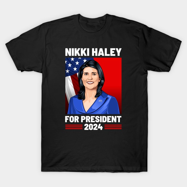 Nikki Haley 24 For President 2024 T-Shirt by MIKOLTN
